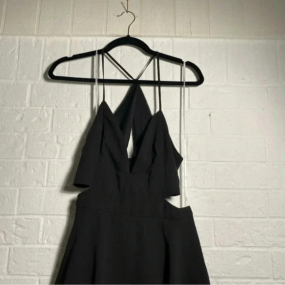 LuLu’s Tiered Black Cut-Out Dress Size Large Romantic Formal Gothic Bridesmaid - Picture 4 of 12